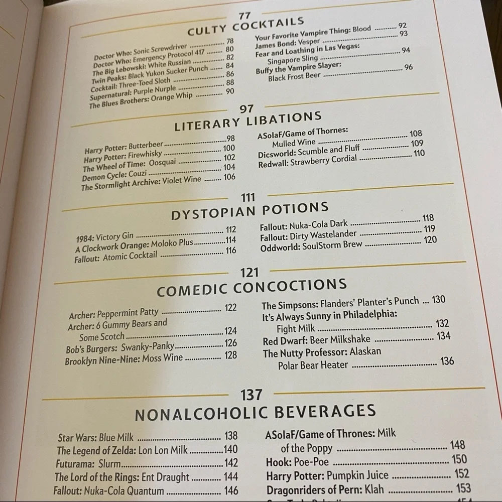 The Geeky Bartender - Real-life Recipes for Fantasy Cocktails NWOT